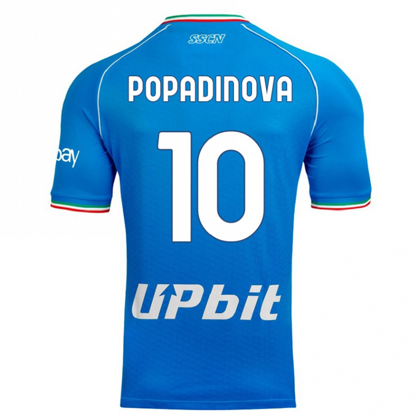 キッズフットボールエヴドキヤ・ポパディノワ#10空色ホームシャツ2023/24ジャージーユニフォーム