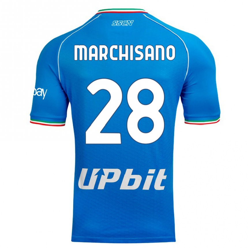 キッズフットボールマッテオ・マルキサーノ#28空色ホームシャツ2023/24ジャージーユニフォーム