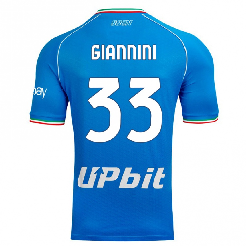 キッズフットボールエンリコ・ジャンニーニ#33空色ホームシャツ2023/24ジャージーユニフォーム
