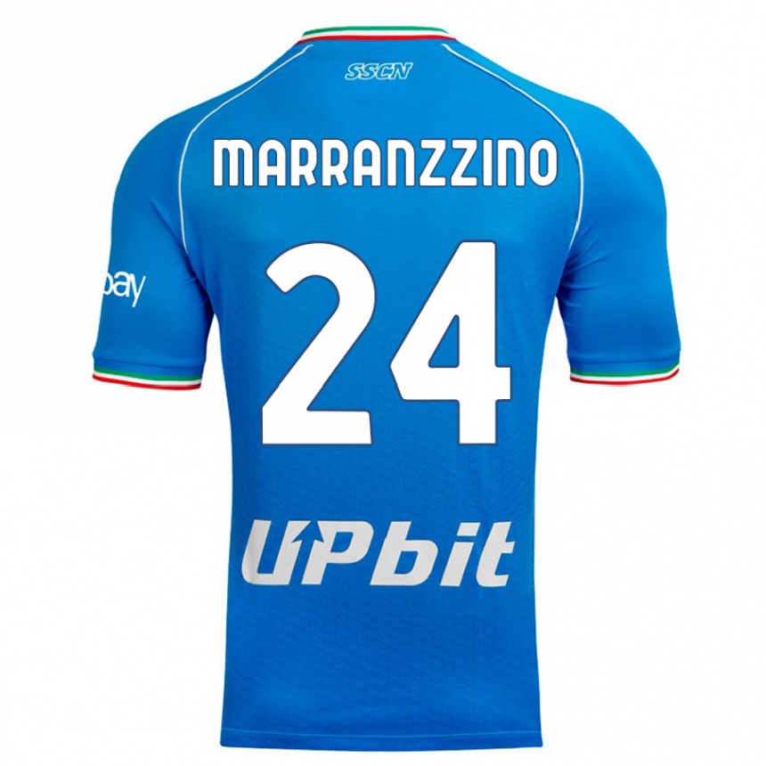 キッズフットボールパスクアーレ・マランツィーノ#24空色ホームシャツ2023/24ジャージーユニフォーム