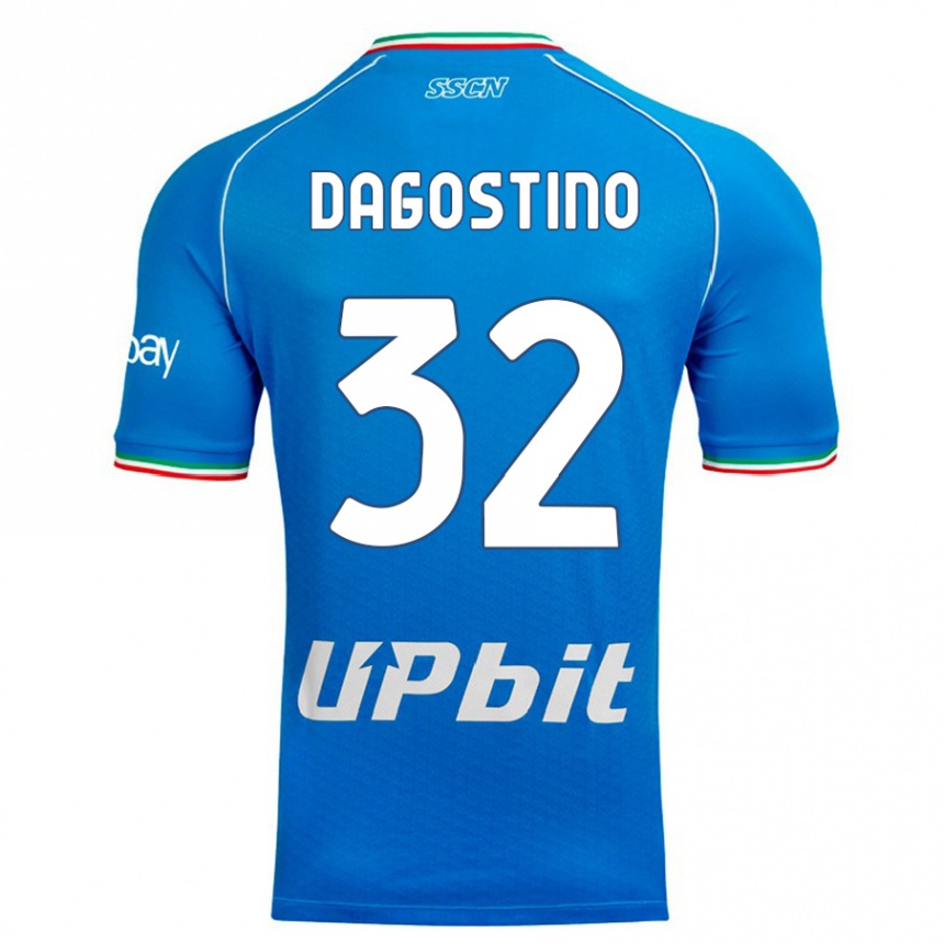 キッズフットボールジュゼッペ・ダゴスティーノ#32空色ホームシャツ2023/24ジャージーユニフォーム