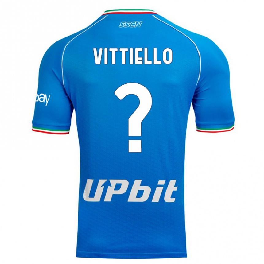キッズフットボールアントニオ・ヴィティエッロ#0空色ホームシャツ2023/24ジャージーユニフォーム