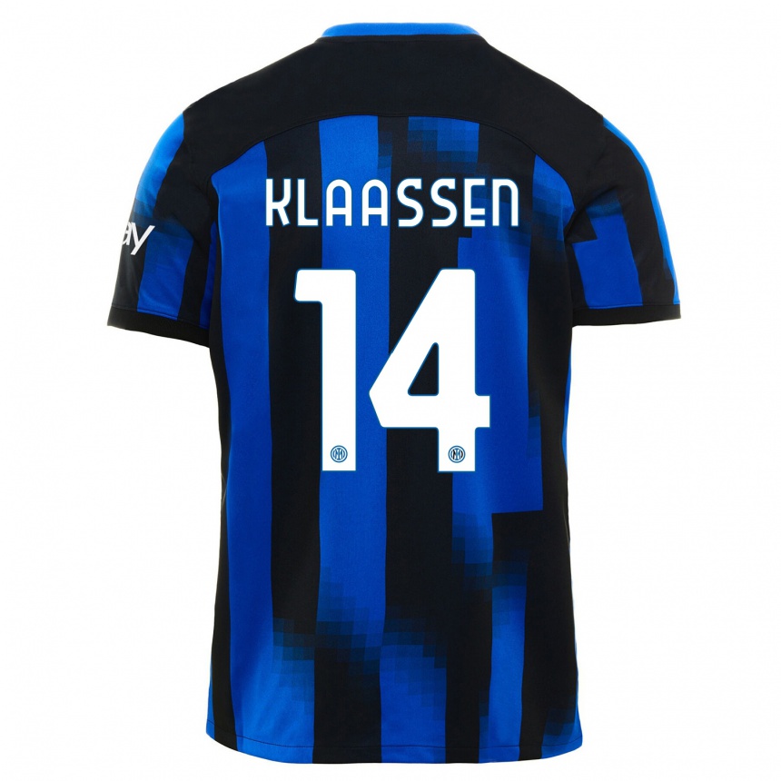 キッズフットボールデイヴィ・クラーセン#14ブラックブルーホームシャツ2023/24ジャージーユニフォーム