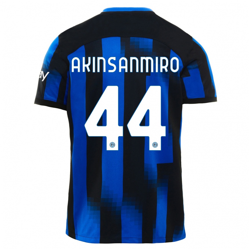 キッズフットボールエベネザー・アキンサンミロ#44ブラックブルーホームシャツ2023/24ジャージーユニフォーム