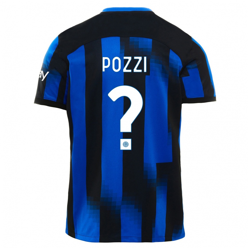 キッズフットボールアンドレア・ポッツィ#0ブラックブルーホームシャツ2023/24ジャージーユニフォーム