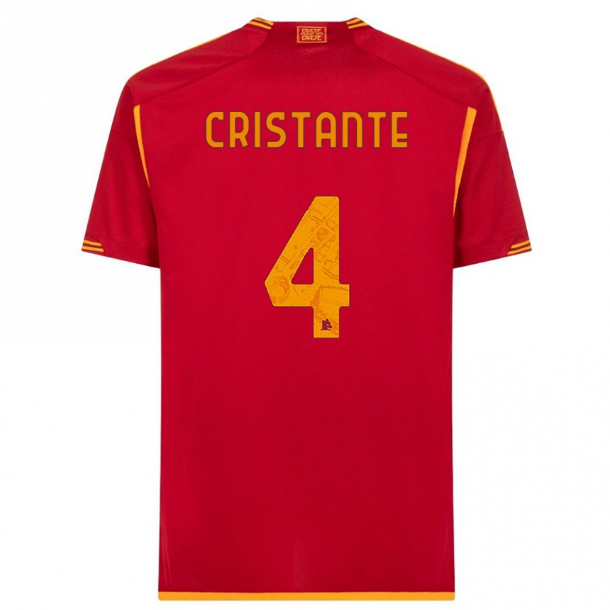 キッズフットボールブライアン・クリスタンテ#4赤ホームシャツ2023/24ジャージーユニフォーム