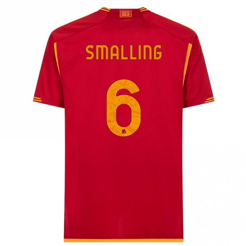 キッズフットボールクリス・スモーリング#6赤ホームシャツ2023/24ジャージーユニフォーム