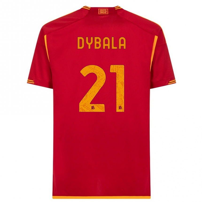 キッズフットボールパウロ・ディバラ#21赤ホームシャツ2023/24ジャージーユニフォーム