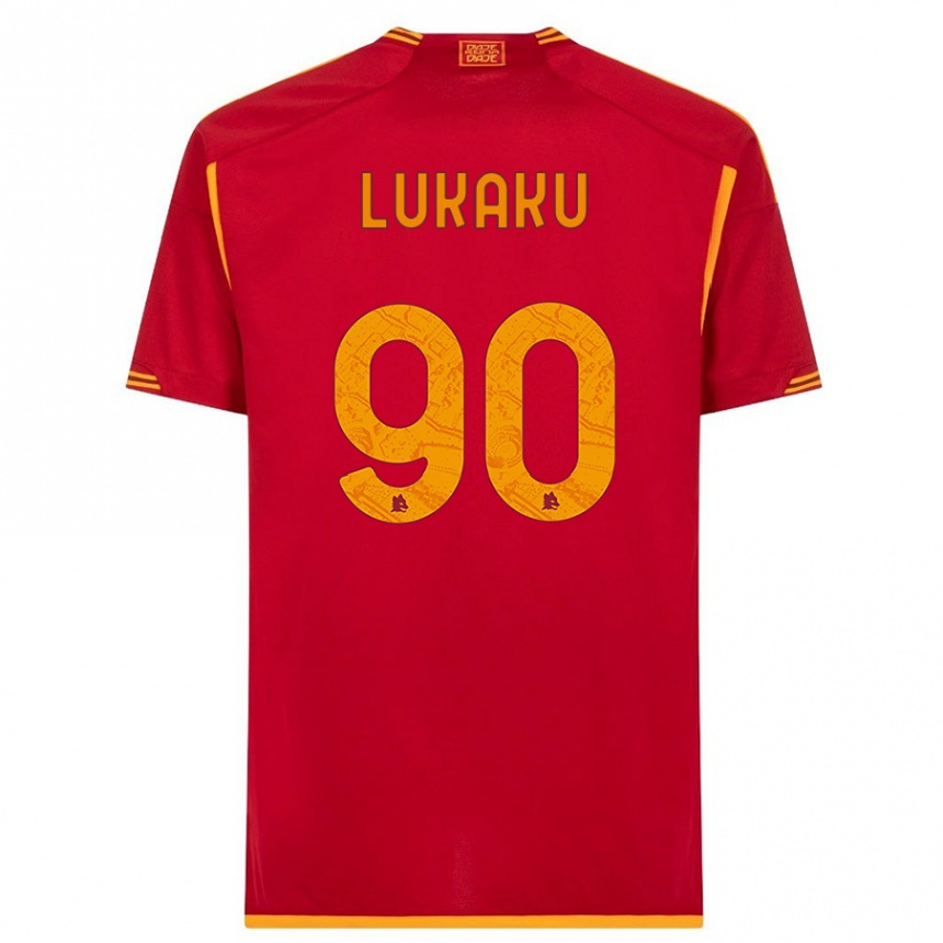 キッズフットボールロメル・ルカク#90赤ホームシャツ2023/24ジャージーユニフォーム