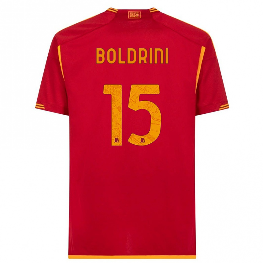 キッズフットボールマティア・ボルドリーニ#15赤ホームシャツ2023/24ジャージーユニフォーム