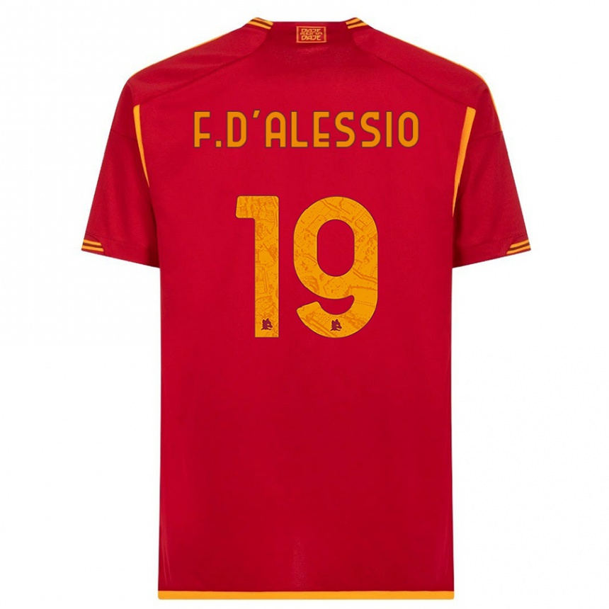 キッズフットボールフランチェスコ・ダレッシオ#19赤ホームシャツ2023/24ジャージーユニフォーム