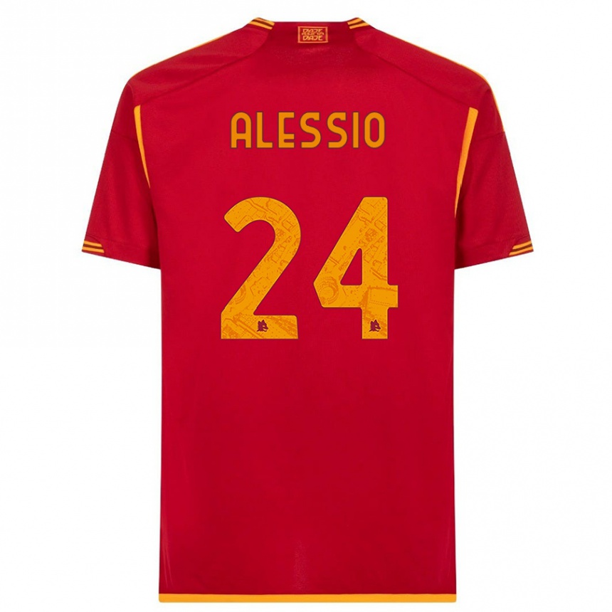 キッズフットボールフィリッポ・アレッシオ#24赤ホームシャツ2023/24ジャージーユニフォーム