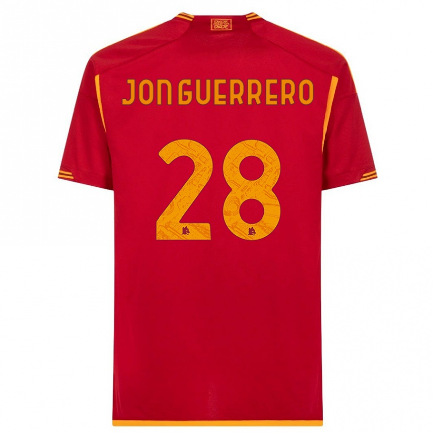 キッズフットボールジュレン・ジョン・ゲレロ#28赤ホームシャツ2023/24ジャージーユニフォーム