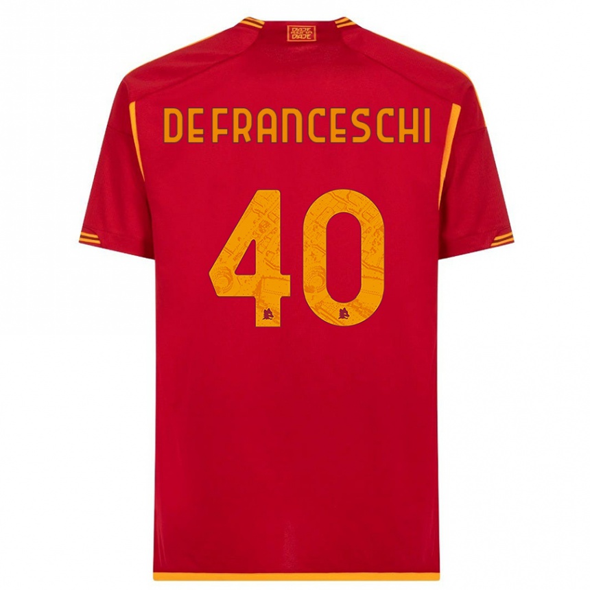キッズフットボールレオナルド・デ・フランチェスキ#40赤ホームシャツ2023/24ジャージーユニフォーム