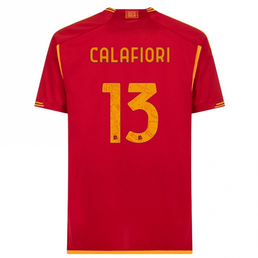 キッズフットボールリッカルド・カラフィオーリ#13赤ホームシャツ2023/24ジャージーユニフォーム