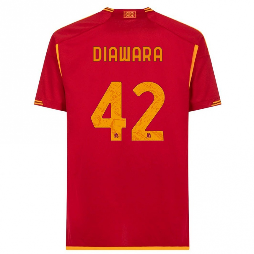 キッズフットボールアマドゥ・ディアワラ#42赤ホームシャツ2023/24ジャージーユニフォーム