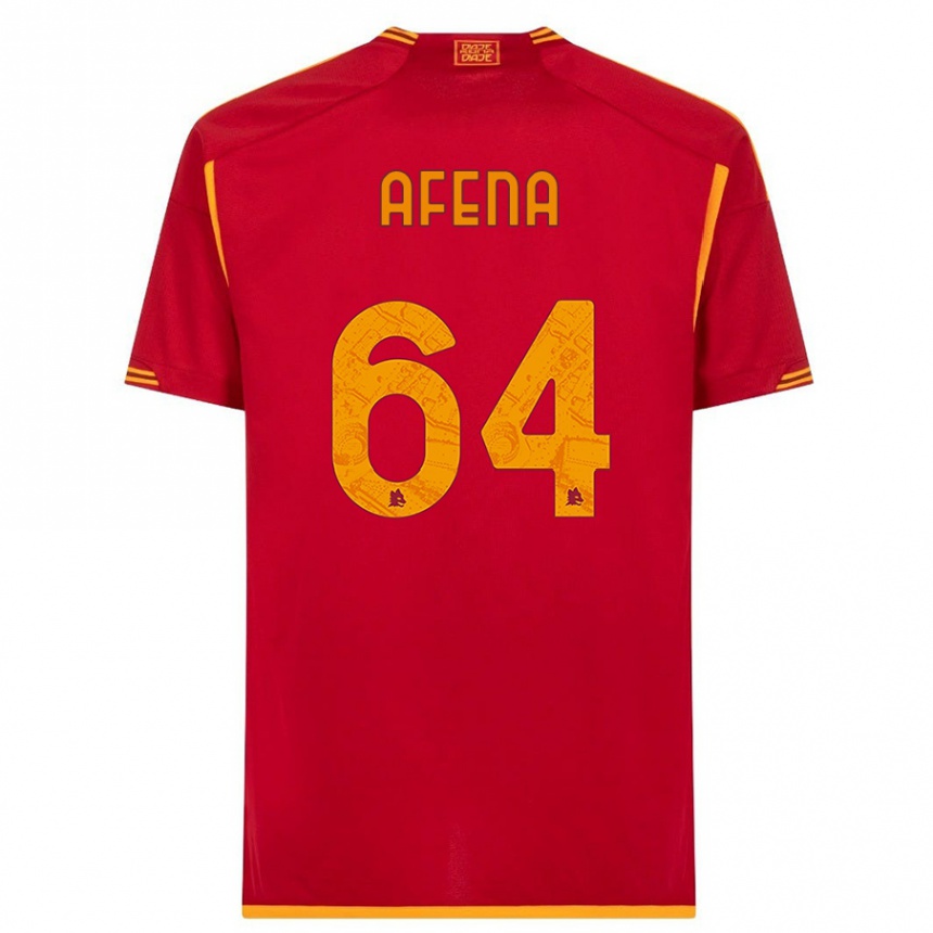 キッズフットボールフェリックス・アフェナ＝ギャン#64赤ホームシャツ2023/24ジャージーユニフォーム