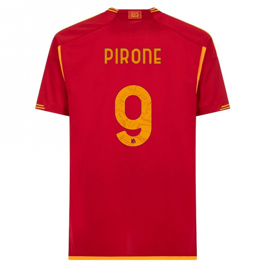 キッズフットボールヴァレリア・ピローネ#9赤ホームシャツ2023/24ジャージーユニフォーム