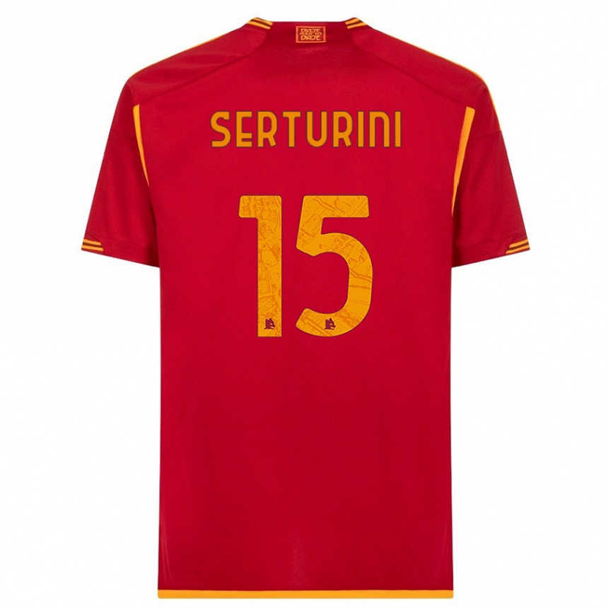 キッズフットボールアンナマリア・セルトゥリーニ#15赤ホームシャツ2023/24ジャージーユニフォーム