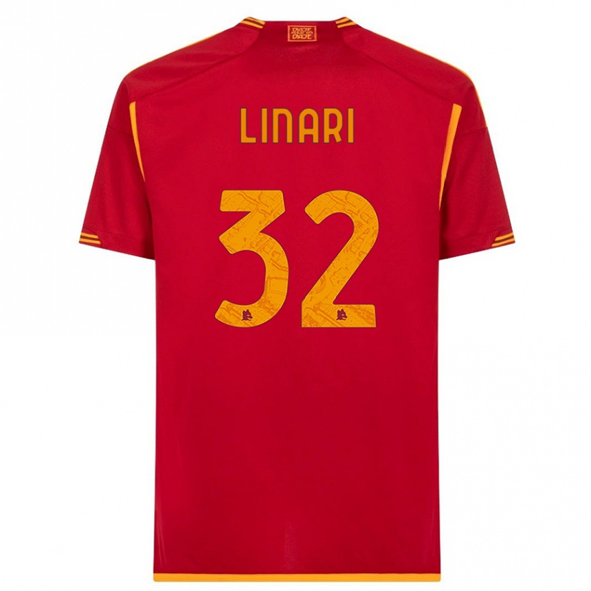 キッズフットボールエレナ・リナーリ#32赤ホームシャツ2023/24ジャージーユニフォーム