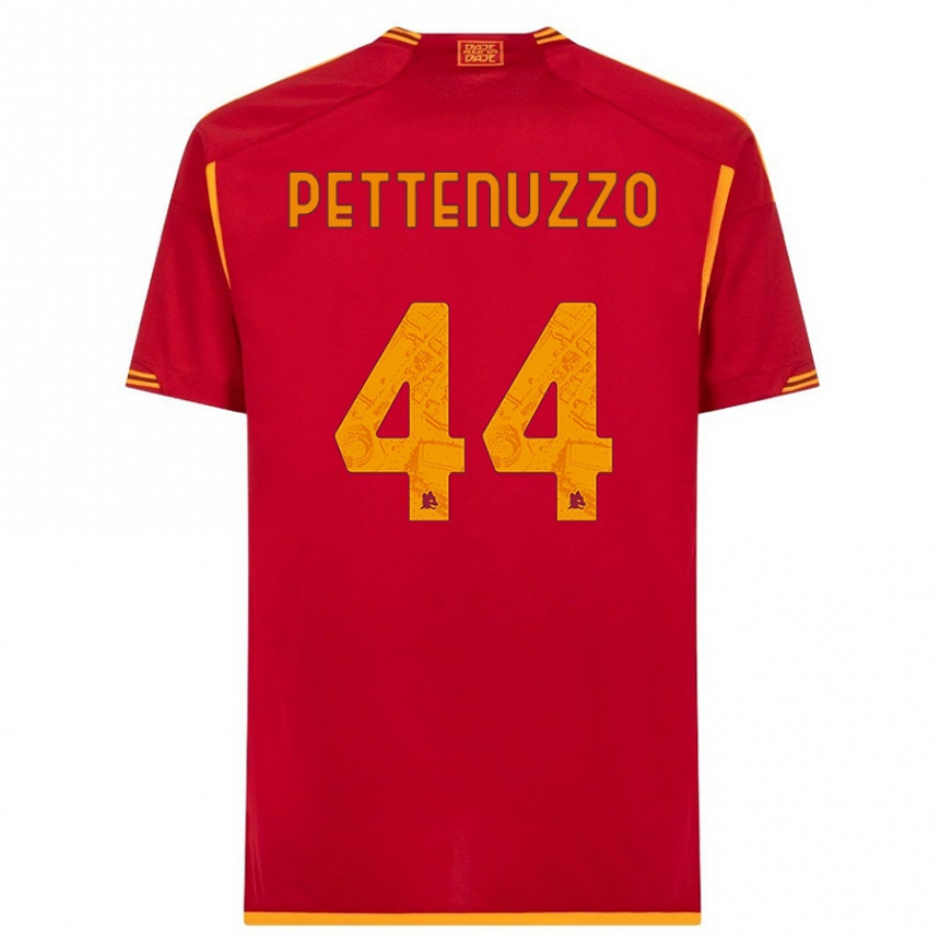 キッズフットボールTecla Pettenuzzo#44赤ホームシャツ2023/24ジャージーユニフォーム