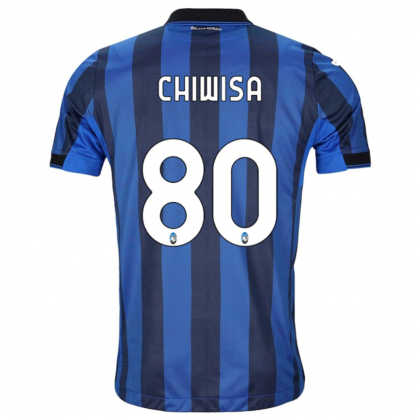 キッズフットボールマナ・チウィサ#80ブラックブルーホームシャツ2023/24ジャージーユニフォーム