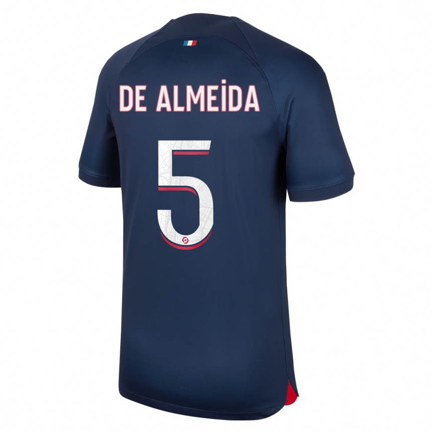 キッズフットボールエリサ・デ・アルメイダ#5青赤ホームシャツ2023/24ジャージーユニフォーム