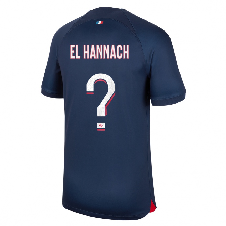 キッズフットボールユネス・エル・ハナッハ#0青赤ホームシャツ2023/24ジャージーユニフォーム