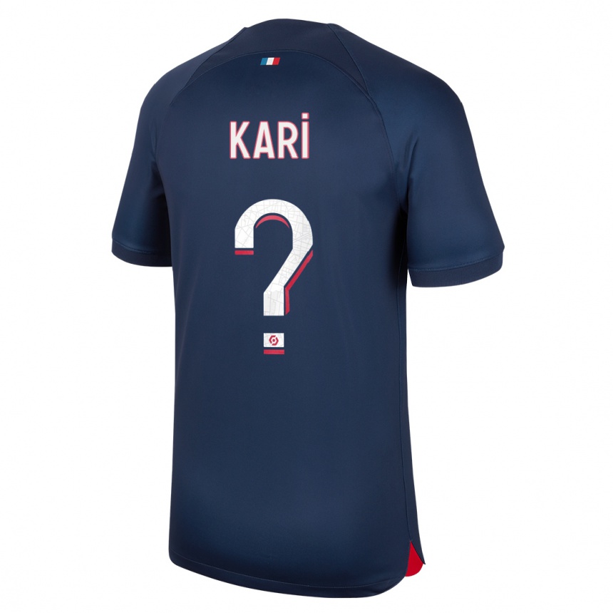 キッズフットボールアイマン・カリ#0青赤ホームシャツ2023/24ジャージーユニフォーム