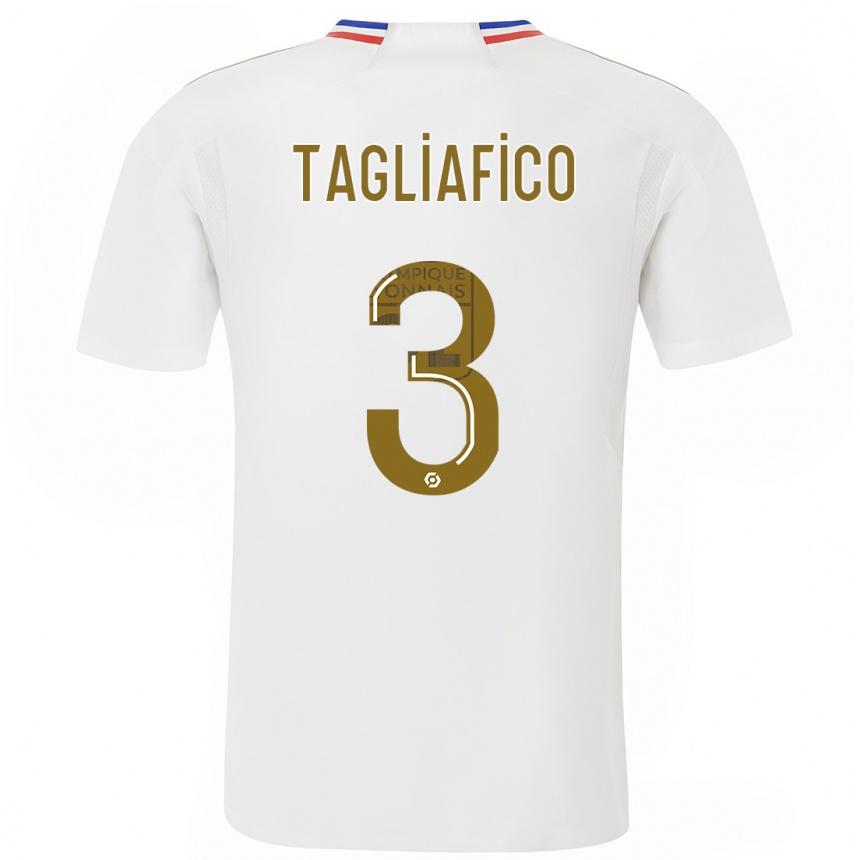 キッズフットボールニコラス・タグリアフィコ#3白ホームシャツ2023/24ジャージーユニフォーム