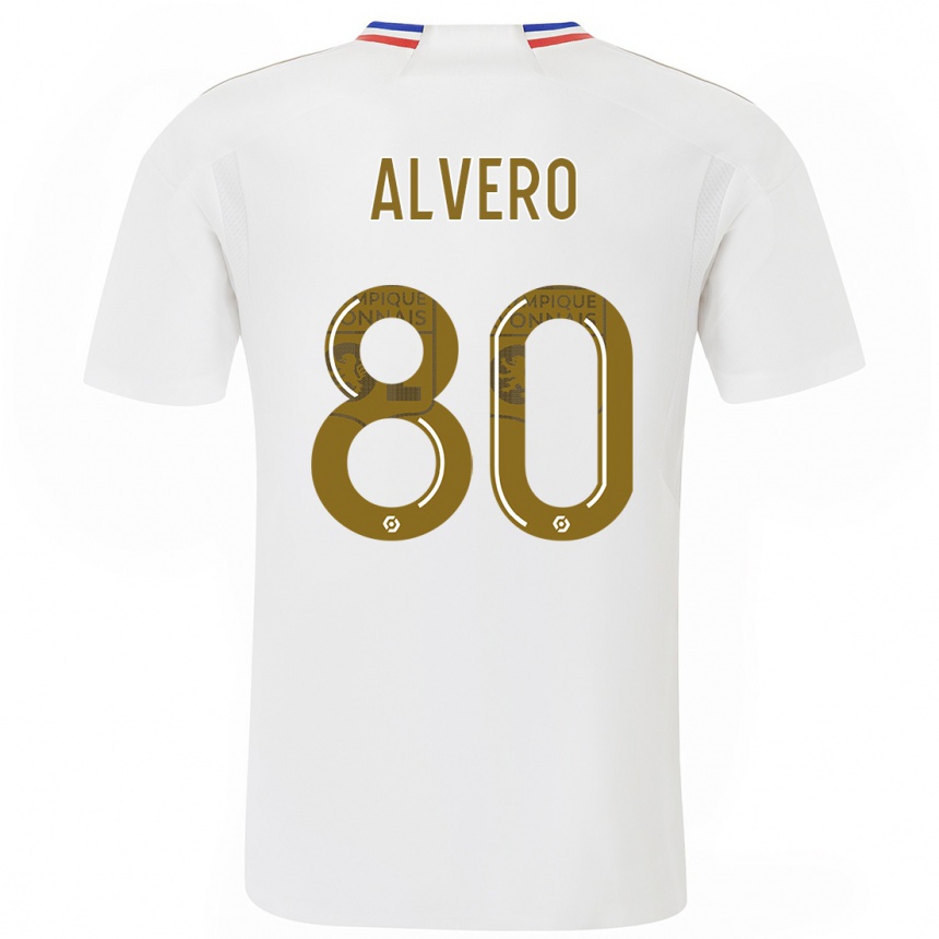 キッズフットボールスケリー・アルヴェロ#80白ホームシャツ2023/24ジャージーユニフォーム