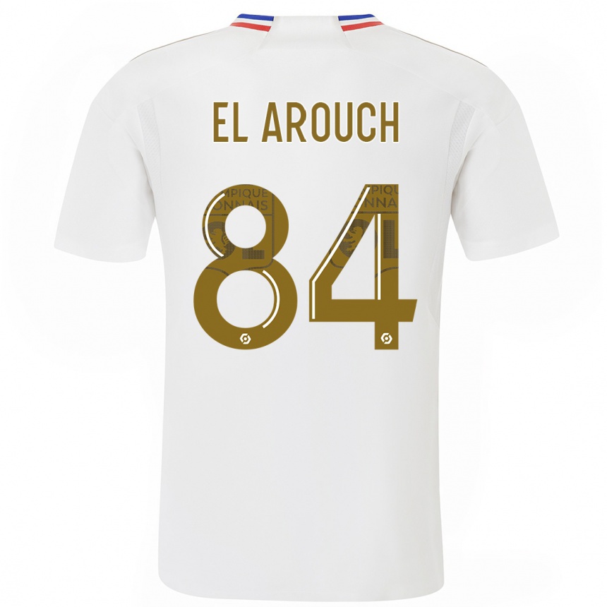 キッズフットボールモハメド・エル・アラウチ#84白ホームシャツ2023/24ジャージーユニフォーム