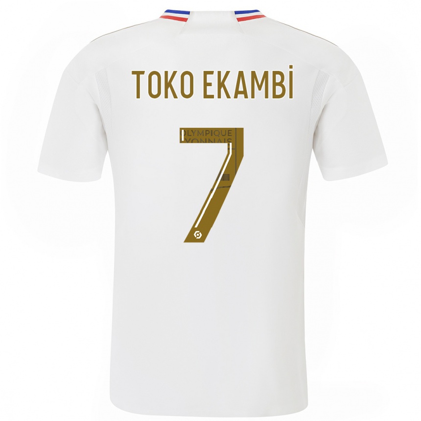 キッズフットボールカール・トコ・エカンビ#7白ホームシャツ2023/24ジャージーユニフォーム