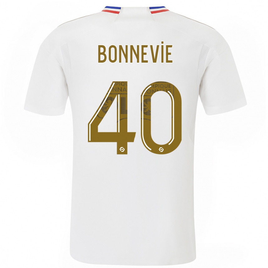 キッズフットボールケイン・ボネヴィー#40白ホームシャツ2023/24ジャージーユニフォーム