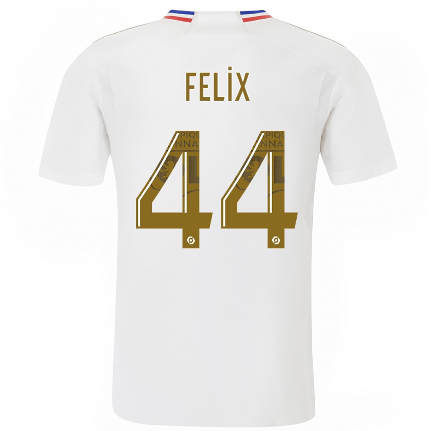 キッズフットボールマーリー・フェリックス#44白ホームシャツ2023/24ジャージーユニフォーム