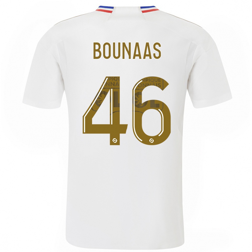 キッズフットボールイドリス・ブナース#46白ホームシャツ2023/24ジャージーユニフォーム