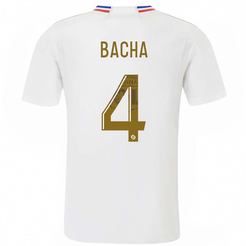 キッズフットボールセルマ・バシャ#4白ホームシャツ2023/24ジャージーユニフォーム
