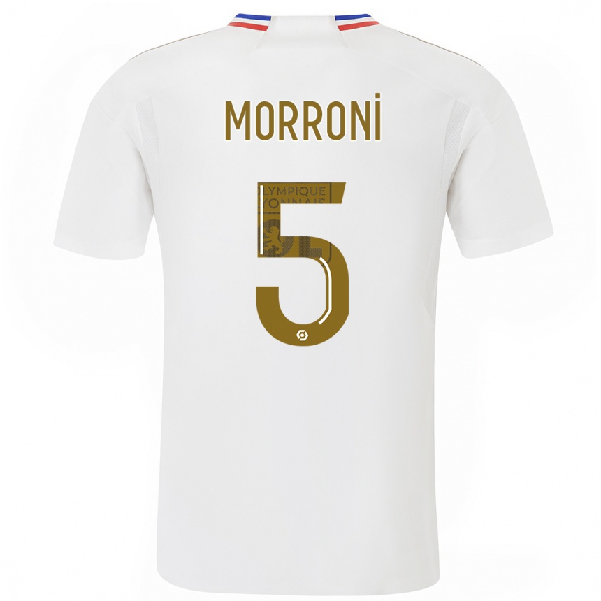 キッズフットボールペルル・モロニ#5白ホームシャツ2023/24ジャージーユニフォーム