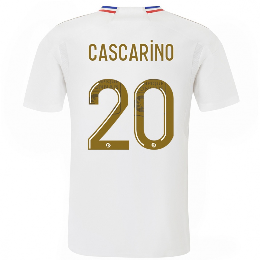 キッズフットボールデルフィーヌ・カスカリーノ#20白ホームシャツ2023/24ジャージーユニフォーム