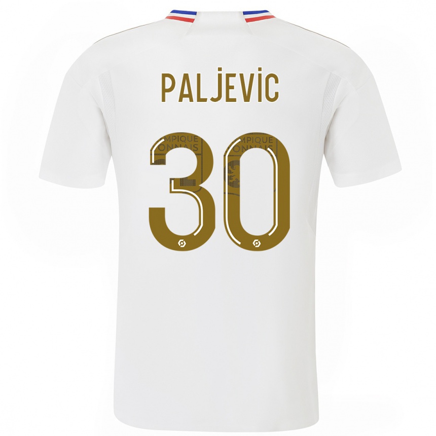 キッズフットボールアリシア・パリェビッチ#30白ホームシャツ2023/24ジャージーユニフォーム