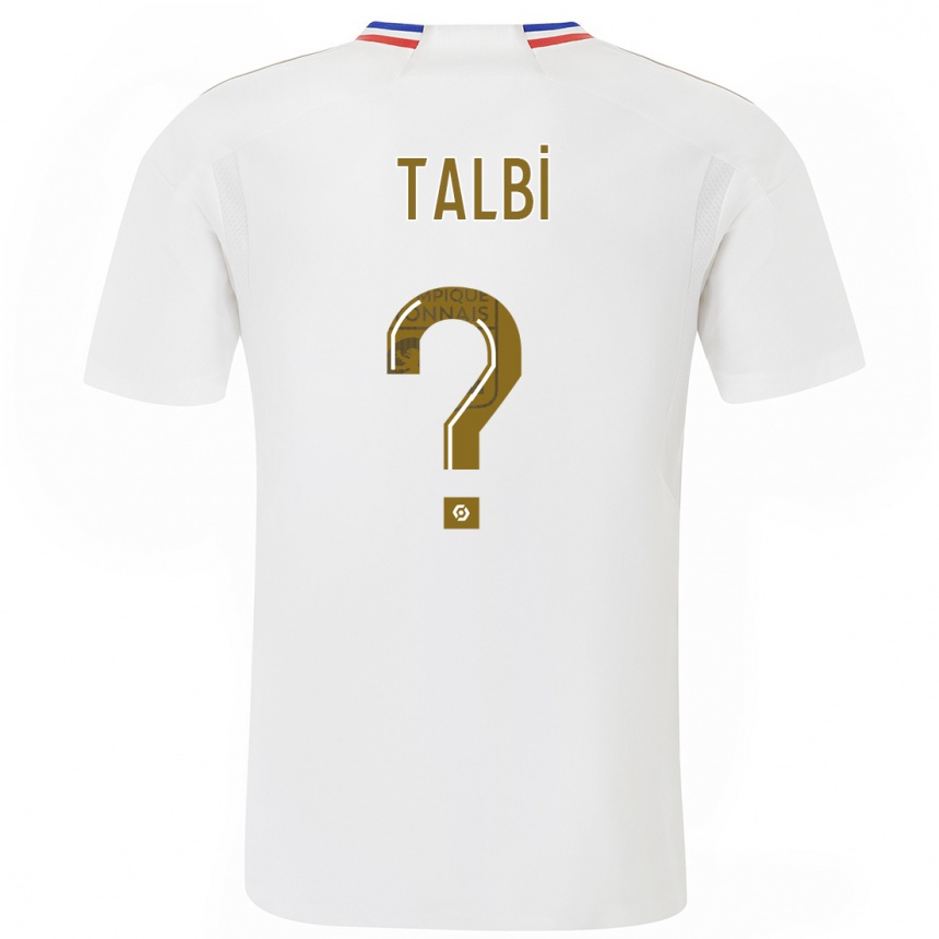 キッズフットボールリヤド・タルビ#0白ホームシャツ2023/24ジャージーユニフォーム