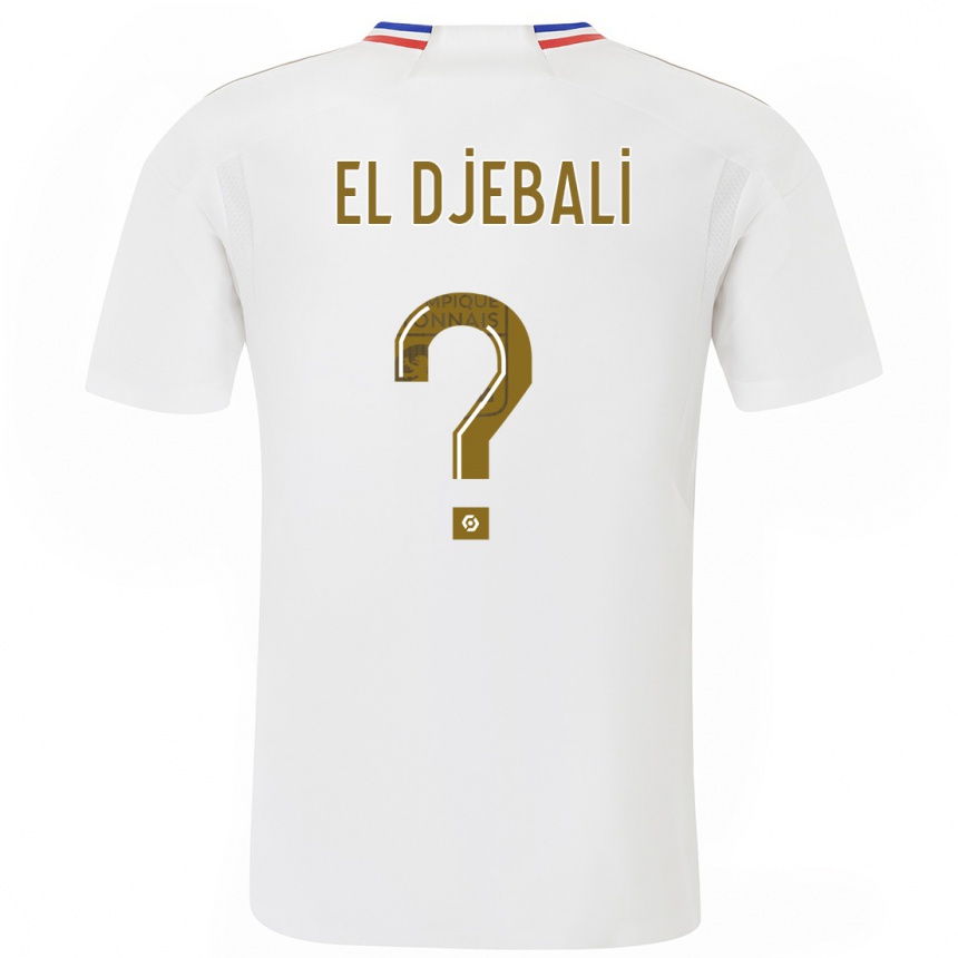 キッズフットボールラヤン・エル・ジェバリ#0白ホームシャツ2023/24ジャージーユニフォーム