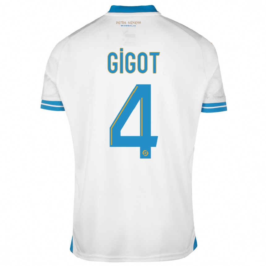 キッズフットボールサミュエル・ギコ#4白ホームシャツ2023/24ジャージーユニフォーム