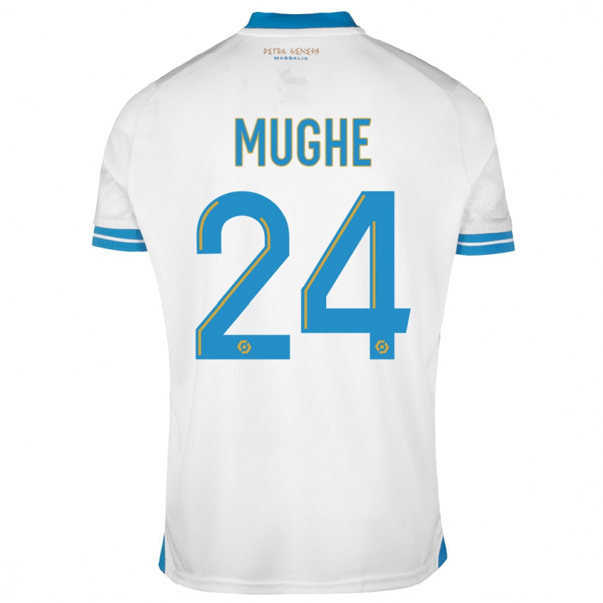 キッズフットボールフランコイス・レギス・ムグヘ#24白ホームシャツ2023/24ジャージーユニフォーム
