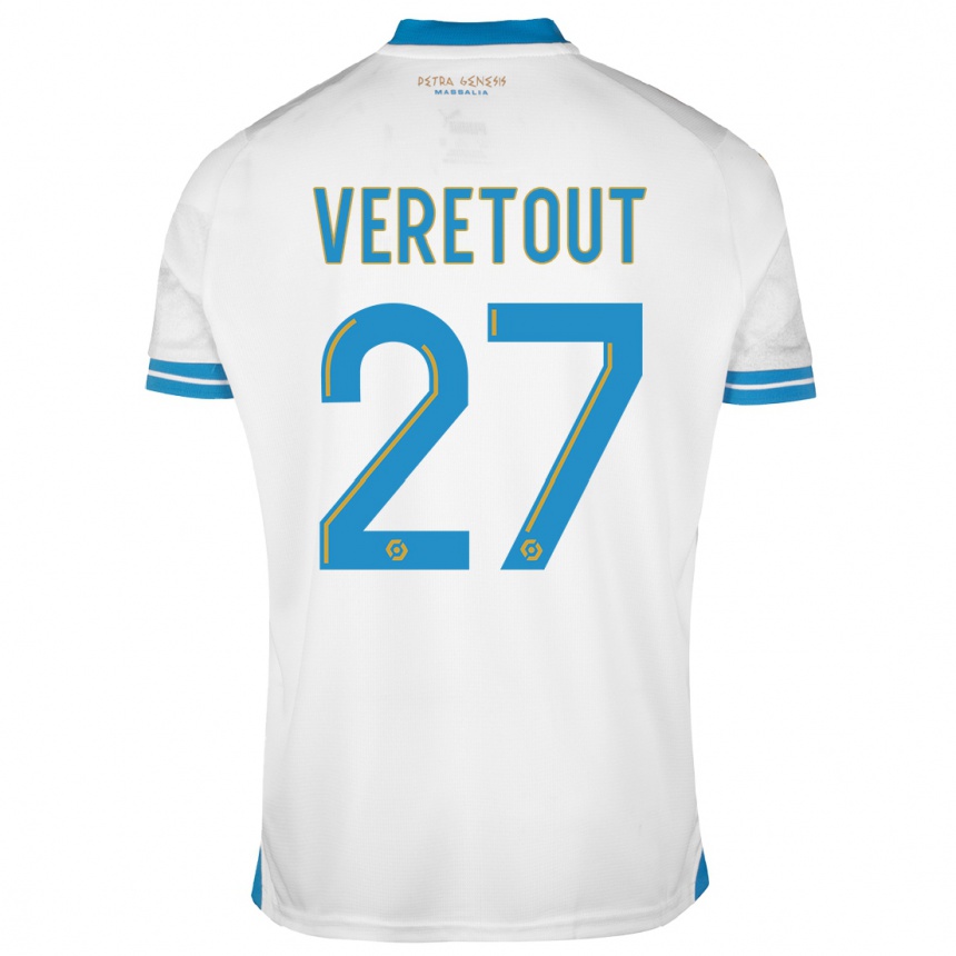 キッズフットボールジョルダン・ヴェレトゥ#27白ホームシャツ2023/24ジャージーユニフォーム