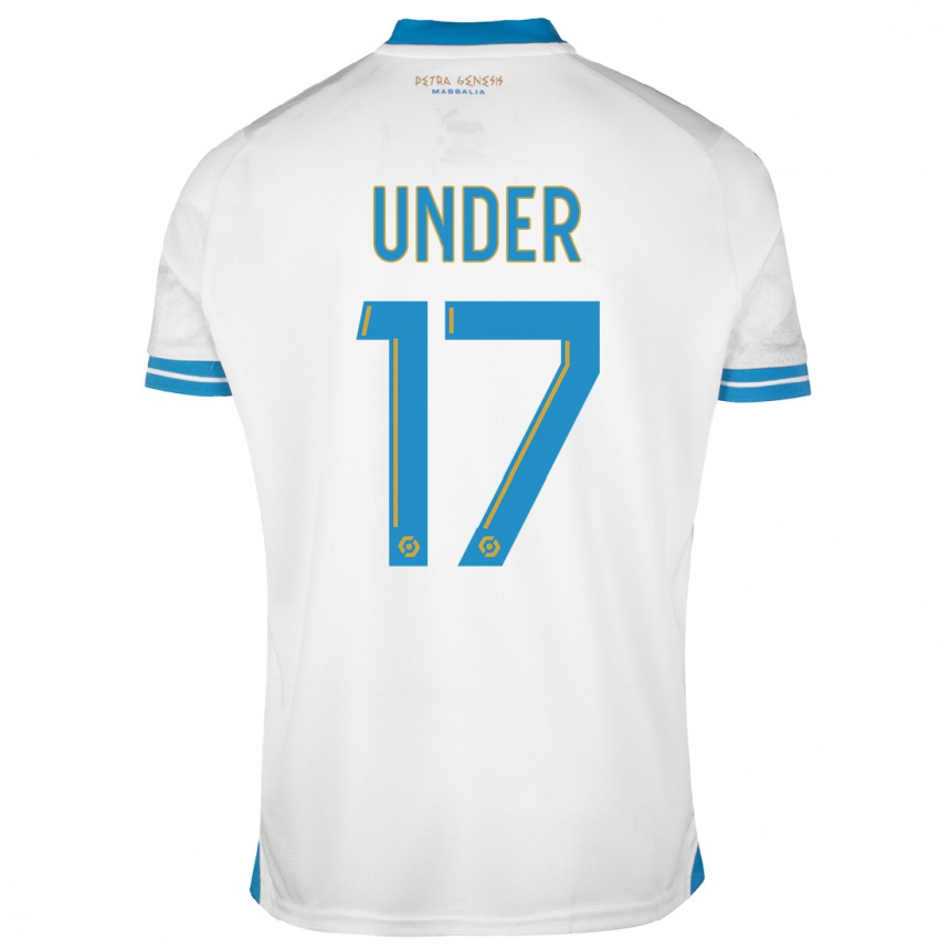 キッズフットボールジェンギズ・ウンデル#17白ホームシャツ2023/24ジャージーユニフォーム