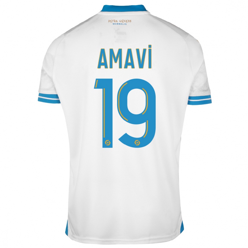 キッズフットボールジョルダン・アマヴィ#19白ホームシャツ2023/24ジャージーユニフォーム