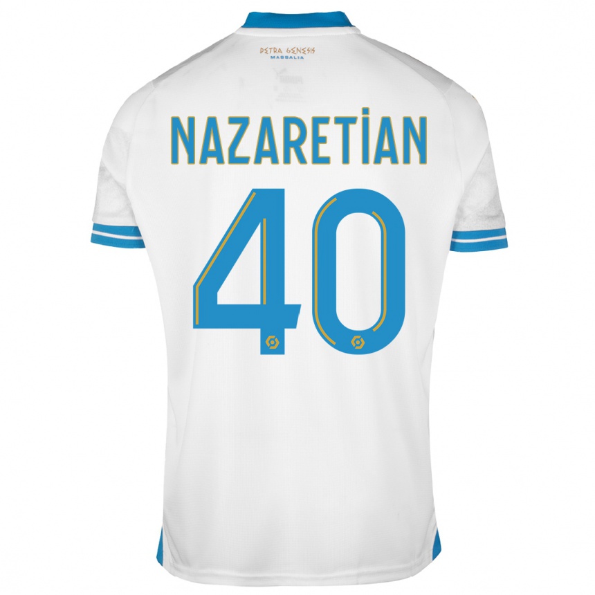 キッズフットボールマヌエル・ナザレティアン#40白ホームシャツ2023/24ジャージーユニフォーム