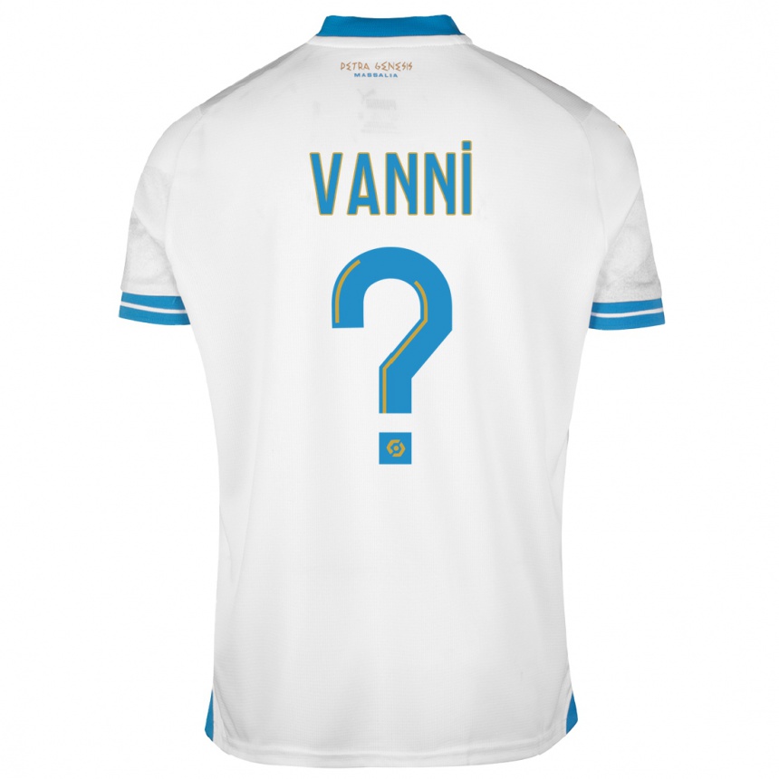 キッズフットボールファビオ・ヴァンニ#0白ホームシャツ2023/24ジャージーユニフォーム