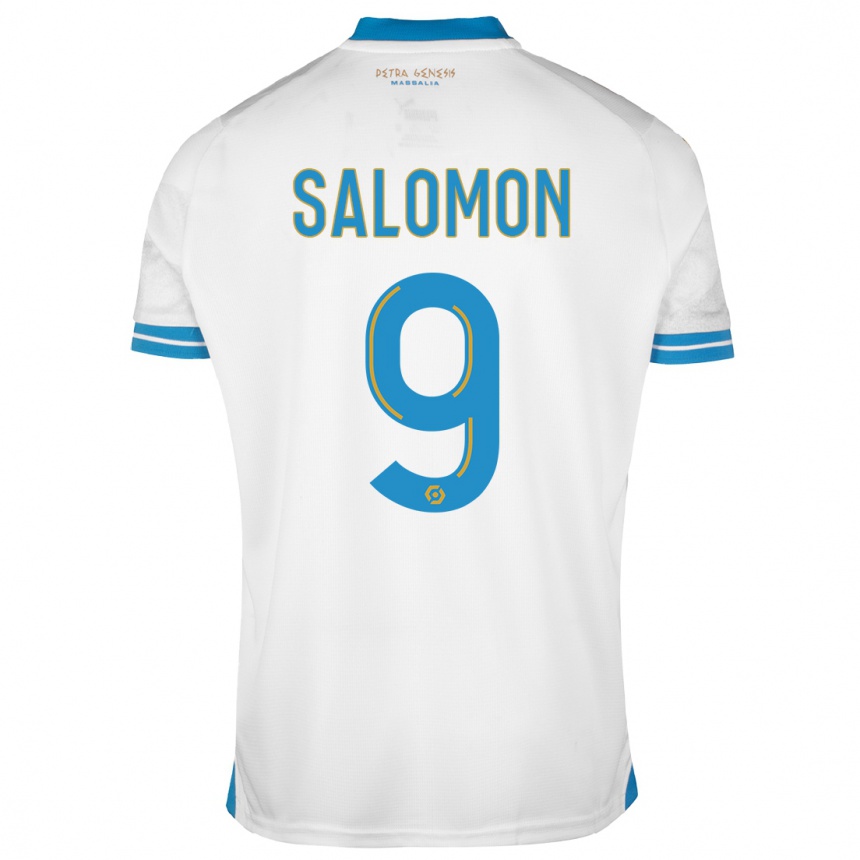 キッズフットボールマエバ サロモン#9白ホームシャツ2023/24ジャージーユニフォーム